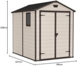 Keter Manor Outdoor Apex Double Door Garden Storage Shed 6 x 8ft Beige Brown Wood effect | Fade Free | All Weather Resistant | Safe and Secure | Zero Maintenance | 15 year Warranty - Image 3