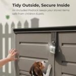 Storage Shed 1170L Extra Large XL Outdoor Garden Storage Boxes with Padlock - Plastic Shed Box Cabinet Cupboard - for 2x 230L Bins, Garden Tools, Bike Storage - Image 7