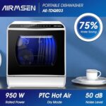 AIRMSEN Mini Table Top Dishwasher - Upgraded 6 Programs Portable Countertop Dishwasher No Plumbing with 2 Water Supply Modes for Kitchen Apartment Outdoor - with Baby Care Mode - Image 8