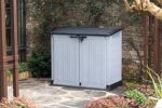Keter Store it Out Nova Outdoor Garden Storage Shed, 32 x 71.5 x 113.5 cm, Light Grey with Dark Grey Lid - Image 2