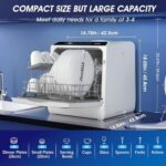 AIRMSEN Mini Table Top Dishwasher - Upgraded 6 Programs Portable Countertop Dishwasher No Plumbing with 2 Water Supply Modes for Kitchen Apartment Outdoor - with Baby Care Mode - Image 2