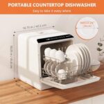 Karlxtom Table Top Dishwasher 6 Programs Mini Dishwasher with Touch Control, Auto-drying, Baby Care & Fruit Wash, Perfect for Small Families, Couples - Image 2