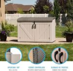 6 x 3.5 ft Heavy Duty Low Plastic Shed Horizontal Storage Box - Desert Sand/White - Image 8