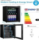 Cave50 Mini Fridge 50L with Glass Door – Quiet Drinks Fridge with LED Light | Compact Cooler for Bedrooms, Gaming Rooms, Man Caves, Offices & Home Bars – Energy Efficient - Image 3