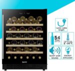 54 Bottle Wine Cellar Fridge with Digital Touch Screen Controls, 135L Capacity Cooler Cabinet, Black - DH78 - Image 4