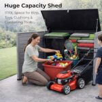 Storage Shed 1170L Extra Large XL Outdoor Garden Storage Boxes with Padlock - Plastic Shed Box Cabinet Cupboard - for 2x 230L Bins, Garden Tools, Bike Storage - Image 4