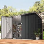 2.1x0.9m Metal Bike Shed, Lockable Galvanised Steel Garden Shed - Image 4