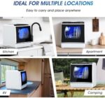 AIRMSEN Mini Table Top Dishwasher - Upgraded 6 Programs Portable Countertop Dishwasher No Plumbing with 2 Water Supply Modes for Kitchen Apartment Outdoor - with Baby Care Mode - Image 6