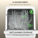 Table Top Dishwasher 7+3 Programmes, Mini Countertop Dishwasher with 5 Place Settings, Delayed Star Function & Child Lock - Image 6