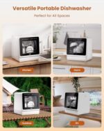 HAVA 2025 NEW Upgraded Table Top Dishwasher with Water Softener and Enhanced Energy Efficiency, Portable Dishwasher with 8 Wash Programs, Child Lock & Delayed Start Function, No Installation Needed - Image 10