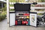 Store It Out Premier XL Outdoor Garden Storage Shed, Grey and Black, 141 x 82 x 123.5 cm - Image 2