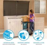 6 x 3.5 ft Heavy Duty Low Plastic Shed Horizontal Storage Box - Desert Sand/White - Image 5