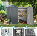 2.1x0.9m Metal Bike Shed, Lockable Galvanised Steel Garden Shed - Image 6