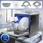 Duronic Table Top Dishwasher DW5 BK 950W Compact Tabletop Dish Washer Mini 5L Dishwashers with 8 Wash Cycles Electric Countertop Cleaner for Quick... - Image 2