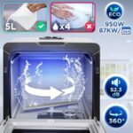 Duronic Table Top Dishwasher DW5 BK 950W Compact Tabletop Dish Washer Mini 5L Dishwashers with 8 Wash Cycles Electric Countertop Cleaner for Quick... - Image 6