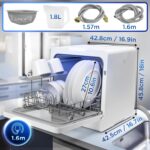 Duronic Table Top Dishwasher DW5 WE 950W Compact Tabletop Dish Washer Mini 5L Dishwashers with 8 Wash Cycles Electric Countertop Cleaner for Quick Eco Cleaning Plates Glass...