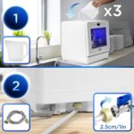 Duronic Table Top Dishwasher DW5 WE 950W Compact Tabletop Dish Washer Mini 5L Dishwashers with 8 Wash Cycles Electric Countertop Cleaner for Quick Eco Cleaning Plates Glass...