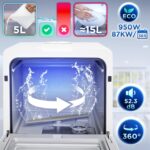 Duronic Table Top Dishwasher DW5 WE 950W Compact Tabletop Dish Washer Mini 5L Dishwashers with 8 Wash Cycles Electric Countertop Cleaner for Quick Eco Cleaning Plates Glass...